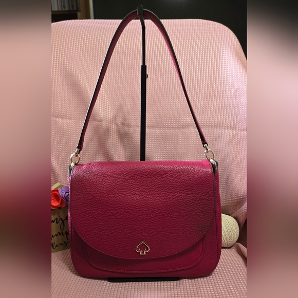 kate spade Handbags - EUC Kate Spade Kailee Medium Flap Satchel Raspberry/Lavender